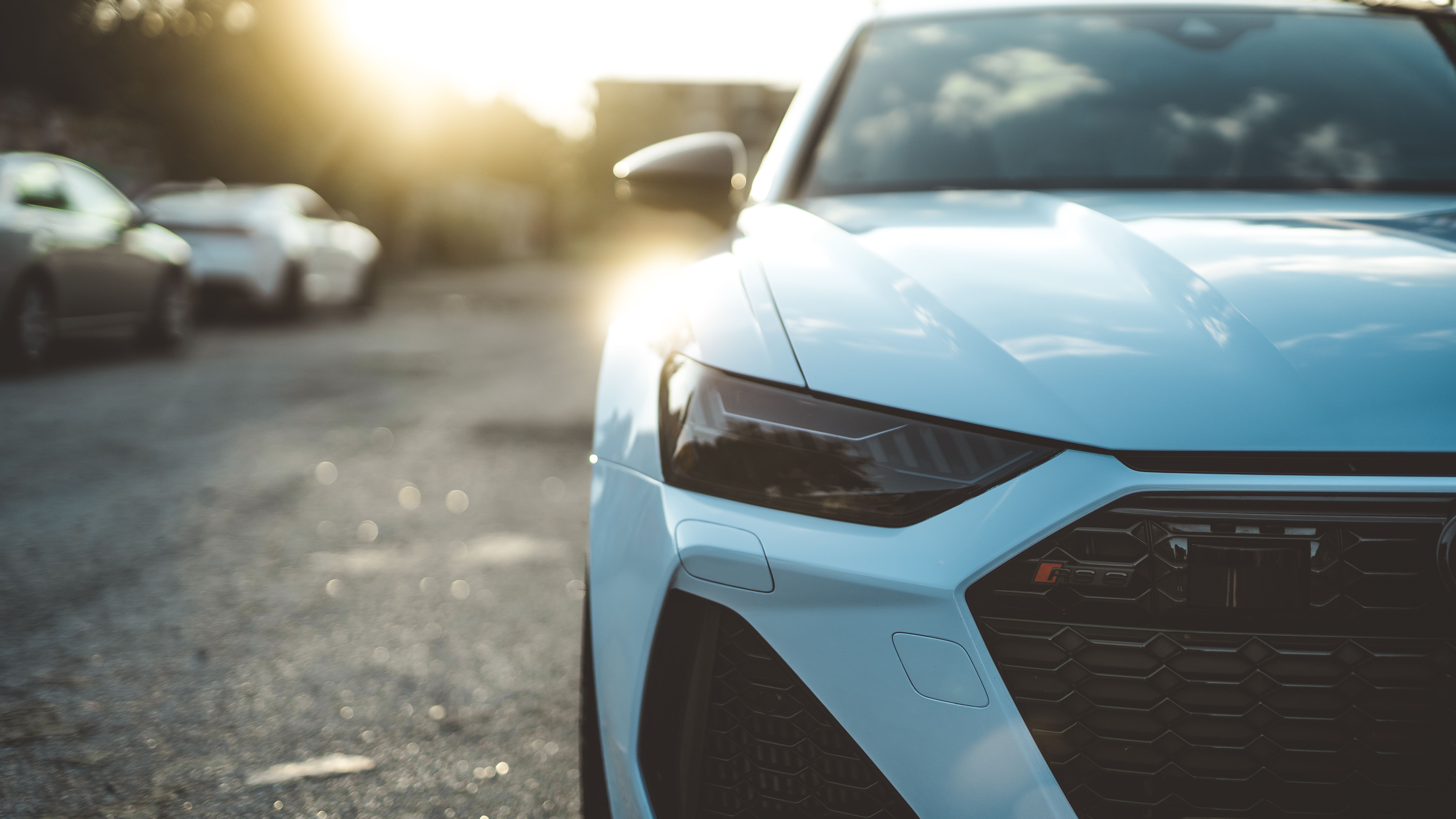 Close-up of a polished vehicle grille
